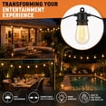 thumbnail image 4 of DAYBETTER S14 Outdoor String Lights, 100FT(2*50FT) Waterproof Hanging Lights, with 30 Shatterproof Edison Bulbs, for Garden, Patio, 4 of 7