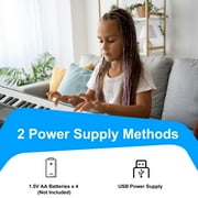 61 Keys Keyboard Piano, Electric Piano with Microphone Built-In Speaker 6 Demo Songs Gift Musical Instrument for Beginners, Teens (Black)