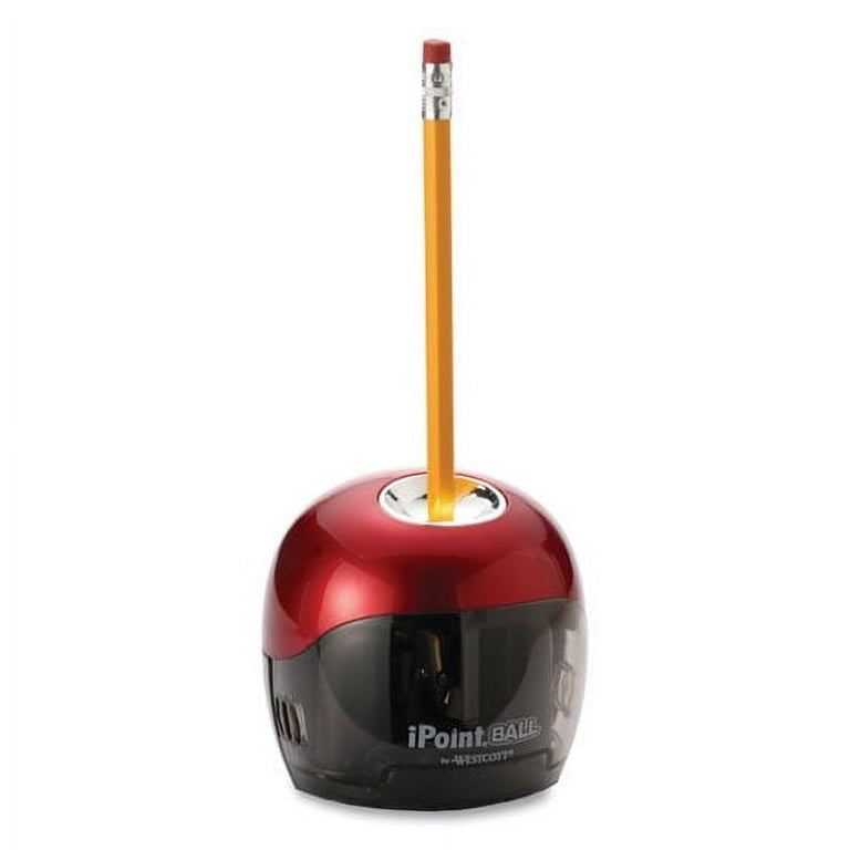 iPoint Ball Battery Sharpener, Battery-Powered, 3 x 3.25, Red/Black iPoint Ball Battery Sharpener, Battery-Powered, 3 x 3.25, Red/Black