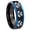 Black And Blue Step Edge, variant on Multiple Anchor Dome Gold Plated Tungsten Men Ring 10MM