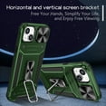 thumbnail image 5 of for iPhone 14 Case Heavy Duty with Camera Cover, Build in Kickstand & Magnetic Car, Military Grade Armor Protection Cover,Sturdy Rugged Shockproof Case For iPhone 14, Darkgreen, 5 of 10