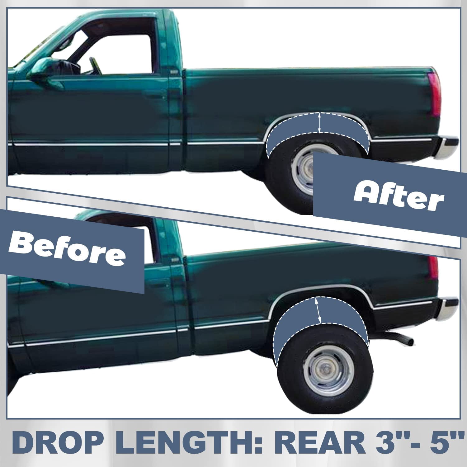 Rear Drop Shock, Extenders Extensions Lowering Kit For Chevy GMC - Foto 6