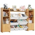 thumbnail image 4 of Homfa Kids Toy Organization Cubby Bookcase with 8 Bin, 2 Door Storage Organizer Bookshelf for Children Room Playroom, Natural, 4 of 7