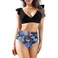 thumbnail image 1 of Two Piece High Waisted Bikini Swimsuits Swim Tops With Bottoms Bathing Suits, 1 of 5