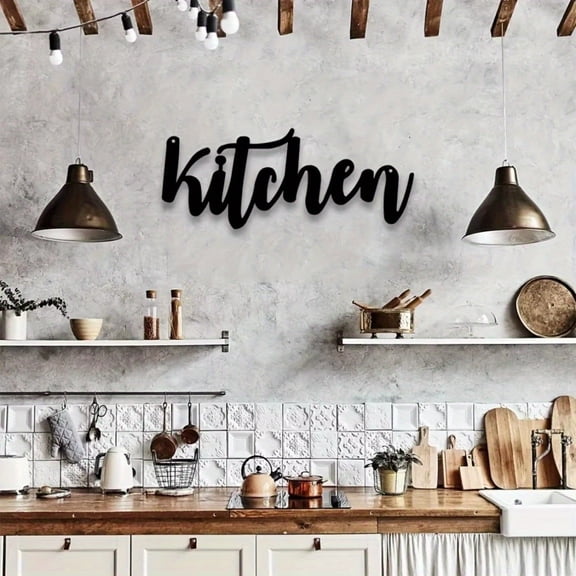 HELLOYOUNG Retro Kitchen Metal Wall Art with Hanging Sign, Decorative Coffee Station Decor, Vintage Letter Metal Art for Home Kitchen Wall Decor