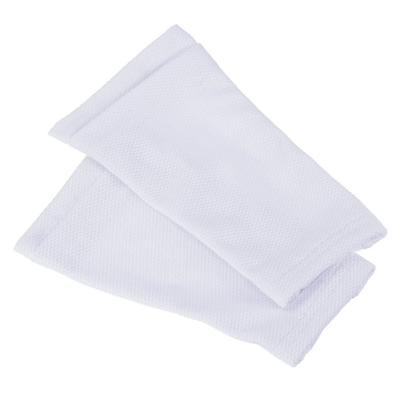 Size S Soccer Shin Guard Socks, Breathable Sleeves for Running, White 2 Pack