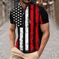 thumbnail image 5 of qucoqpe Mens Button Turndown Shirts 4th of July Patriotic T-shirts Independence Day America Flag Short Sleeve Tops, 5 of 5