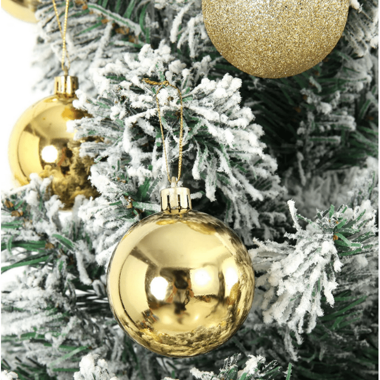 Small gold christmas baubles deals