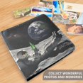 thumbnail image 4 of FORMRS 3 Ring Photo Album 4"x6" Self Adhesive Large Capacity PU Leather Cover, Space Earth, 4 of 8