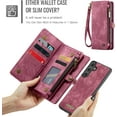 thumbnail image 4 of Funda tipo cartera para Samsung Galaxy S25 FE, con cremallera, tarjetero, correa de muñeca, funda protectora trasera magnética desmontable a prueba de golpes para Samsung Galaxy S25 FE 5G, 4 of 9