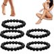 thumbnail image 3 of Tobillera adelgazante de obsidiana negra con pulsera natural antihinchazón para hombres y mujeres // kaili Sencillez, 3 of 3
