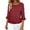 RD1, variant on CAIVO Women Blouses Dressy Casual Linen Round Neck Ruffle Sleeve Loose 3/4 Sleeve O-Neck Solid Color Comfort Tops