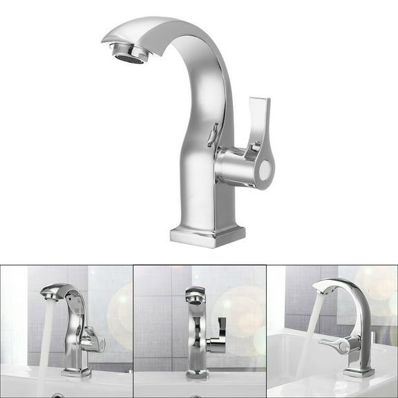 Geege Chrome Bathroom Basin Copper Tap Single Handle Spout Sink Bath Cold Water Faucet