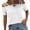White, variant on Womens Shirts Tops Solid Color Short Sleeve Double Strap Off Shoulder Plain Tees Blouses White M