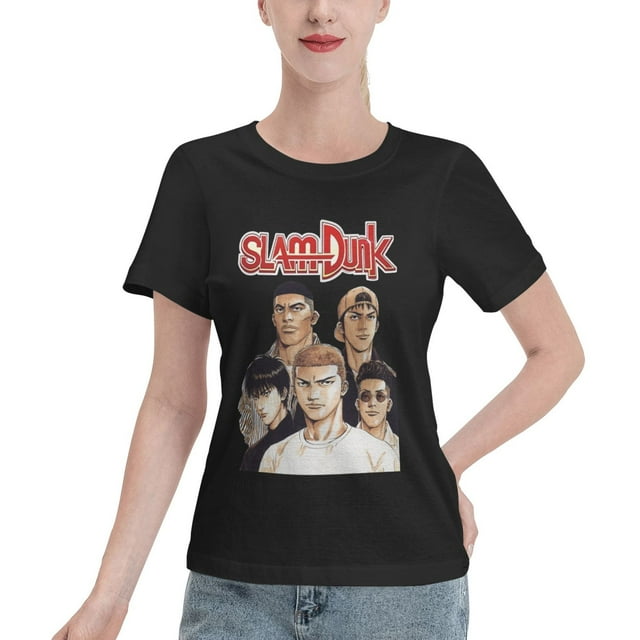 T-Shirt Basique à Manches Courtes pour Femmes Slam Dunk