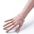 thumbnail image 3 of 5pcs Natural Rose Quartz Gemstone Stretch Bracelets with Electroplate Glass Beads 2-3/8 inch(61mm), 3 of 3