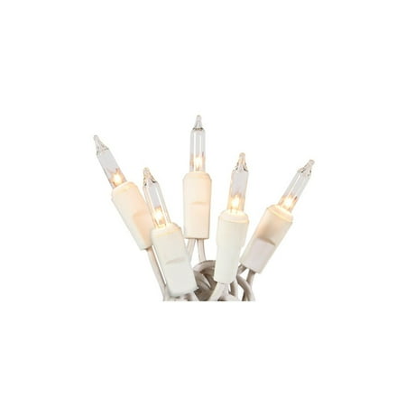 Set of 20 Battery Operated Clear Mini Christmas Lights - White Wire