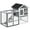 Grey, variant on PawHut Wooden Rabbit Hutch Weatherproof with Screened Run Brown 49"