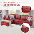 thumbnail image 6 of PonLiving Sectional Sofa Set for Living Room Furniture Set，Faux Leather L-Shape Sectional Sofa, 6 of 12