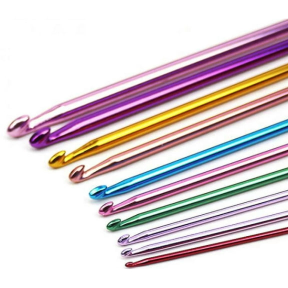Stuffygreenus Multicolor Tunisian/Afghan Crochet Hooks, 10 (2mm to 8mm)