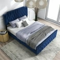 thumbnail image 4 of Furniture of America Chetana Navy Tufted Full Upholstered Wood Bed, 4 of 7