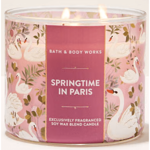 Bath & Body Works Springtime In Paris Scented 3 Wick Candle 14.5 oz