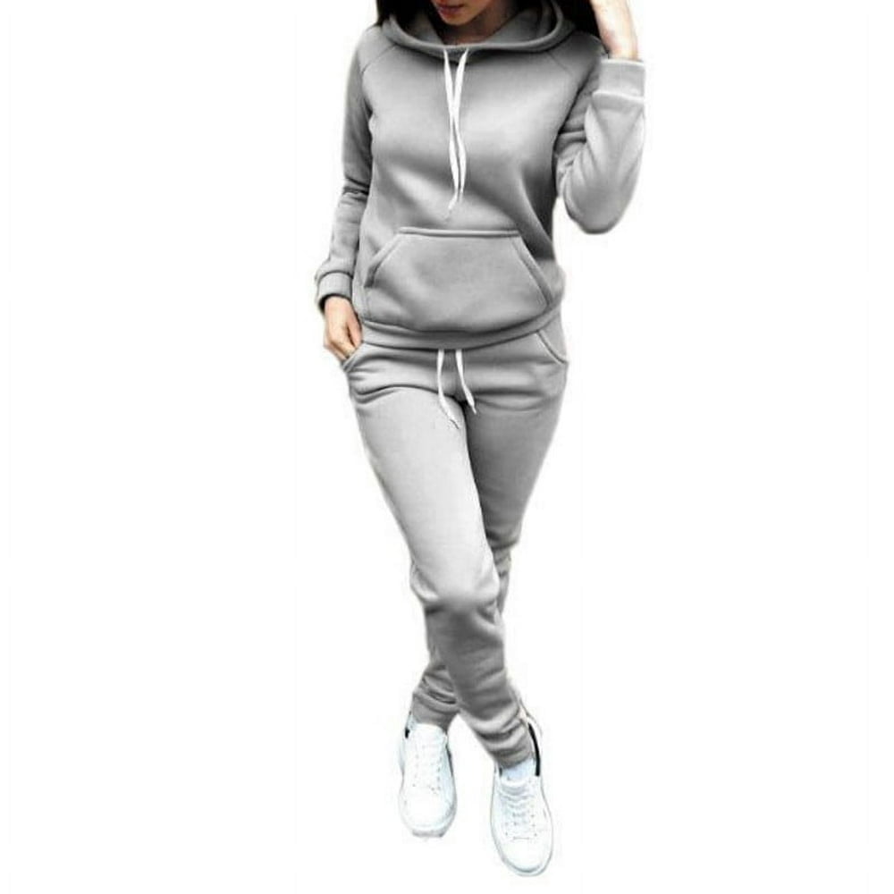 Ensemble Jogging Femme 2 Pièces - Sweat à Capuche Et Pantalon Large, En Polyester, Pour Le Sport, Le Yoga, Le Fitness Ou Le Confort à La Maison - 10