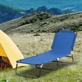 thumbnail image 2 of Outsunny Chaise Longue Pliante, Chaise de Bronzage avec Dossier Réglable, Bleu, 2 of 10