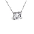 thumbnail image 4 of SZUL Women's Lab Grown 3/4 Carat Floating Emerald Diamond Solitaire Pendant in 14K White Gold, 4 of 7