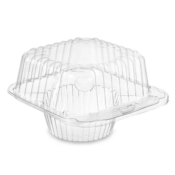 Plastic - 1 Cavity Flat Top Cupcake Container - 48ct