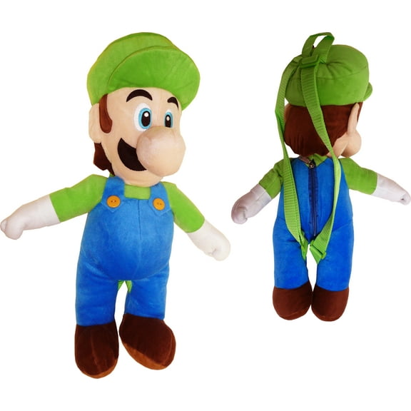 Nintendo Mario Bros Luigi Large Plush Backpack 18"