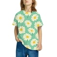 thumbnail image 2 of Zpanxa T-Shirts pour Filles Imprimé Stylé Col Rond Manches Courtes Été Décontracté Haut en Coton 9-10 Ans, 2 of 4