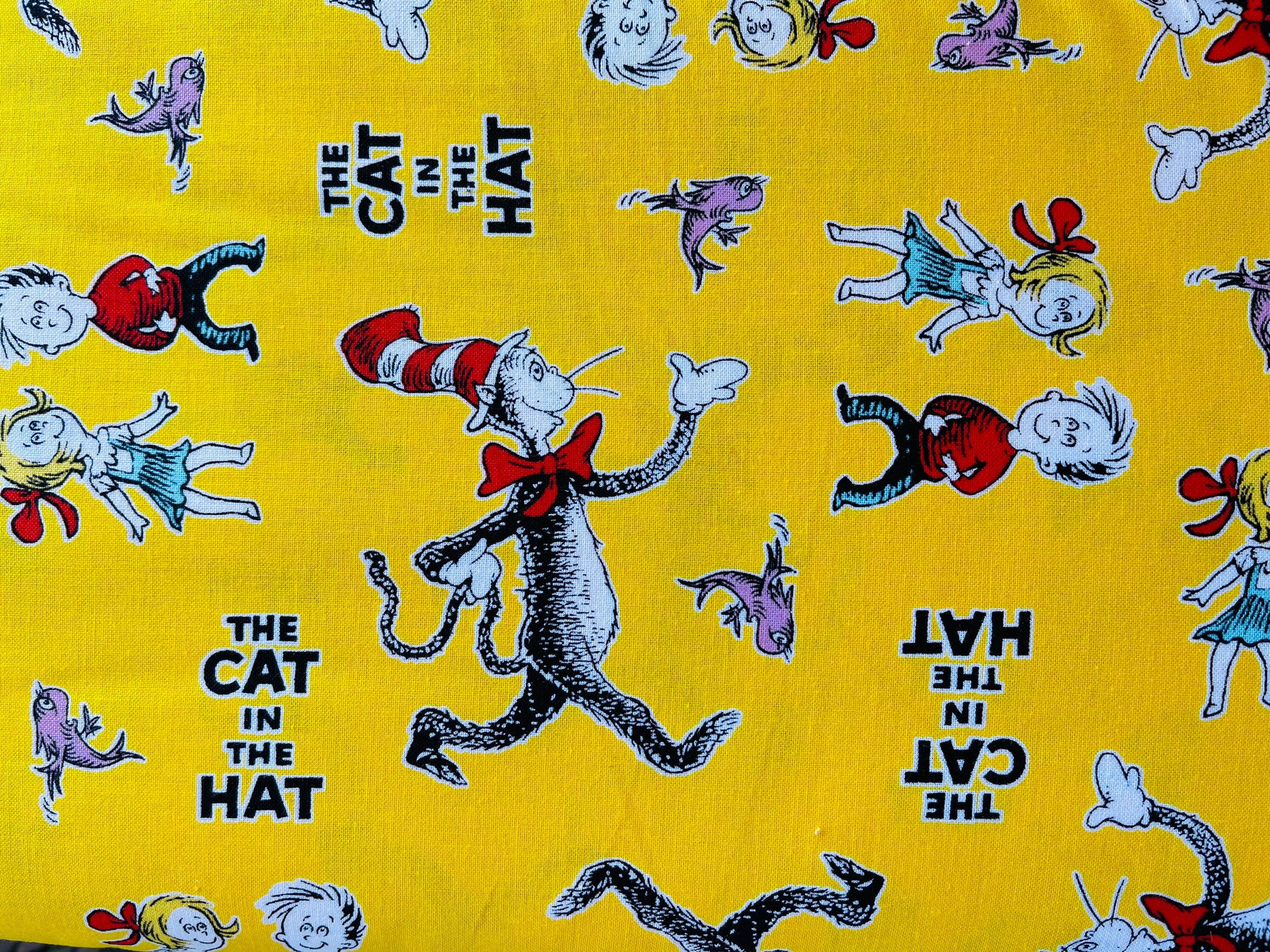 CAT In The HAT ~ Celebrate SEUSS ~ Cotton Woven Fabric ~ Mask Fabric ~ Fast Shipping ~ Sew ~ Crafts ~ Material ~ Kids