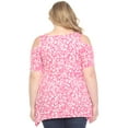 thumbnail image 3 of White Mark Maternity Cold Shoulder Leopard Print Maternity Top, Women's, S-3X, 3 of 6