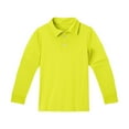 thumbnail image 5 of Knosfe Girls' Long Sleeve Polo Shirt Classic Solid Color Soft Top School Uniform Casual Wear for Kids Yellow 110, 5 of 5