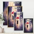 thumbnail image 4 of Designart 'The Girl With The Umbrella Walking In The Rain II' French Country Framed Canvas Wall Art Print, 4 of 5