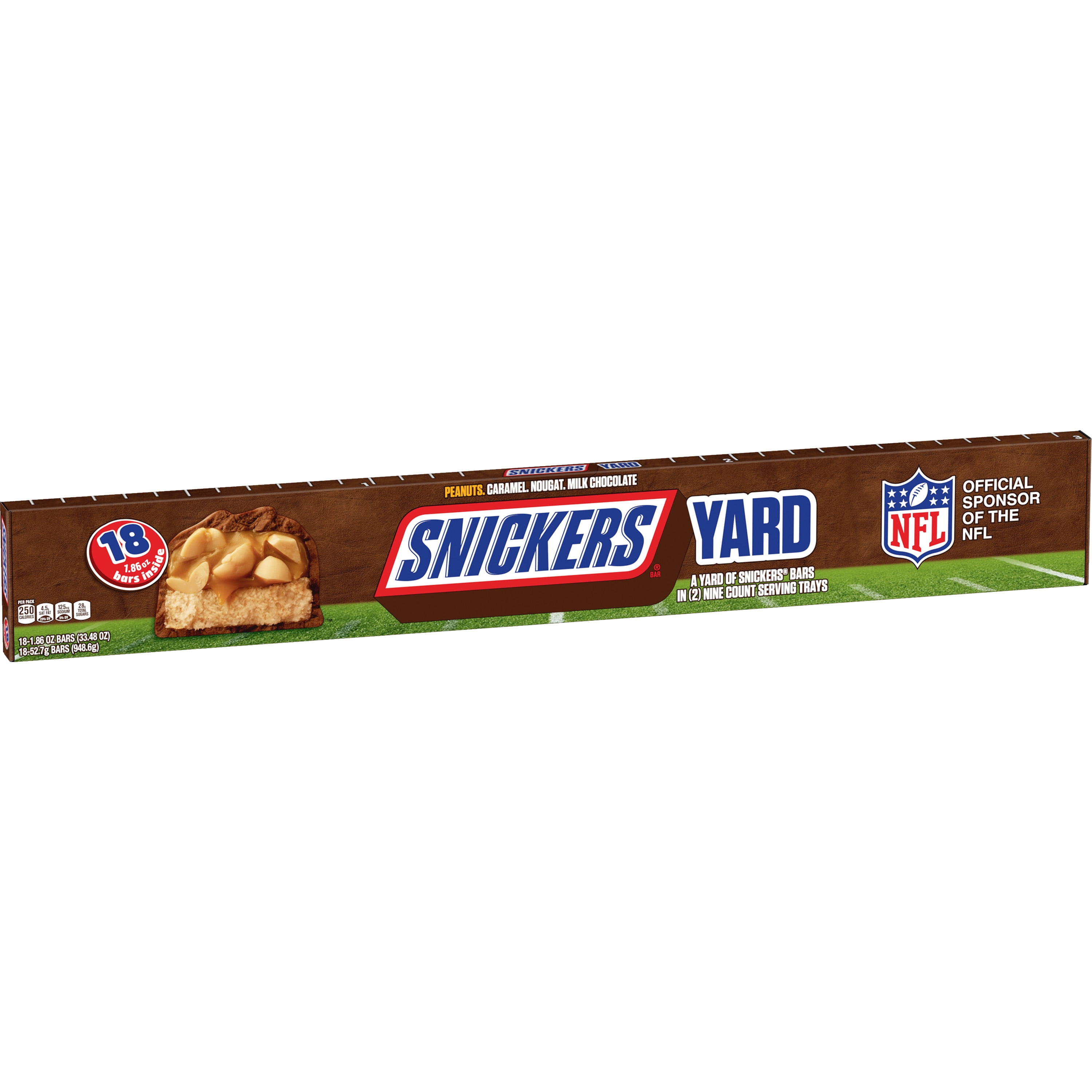 Snickers Holiday Yard Bar Chocolate Christmas Candy Bars- 1.86 oz/18ct