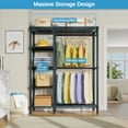 thumbnail image 6 of VIPEK V7 Heavy Duty Garment Rack with Shelves, 5-Tier Freestanding Clothing Rack, 670LB Capacity Wardrobe System, Portable Metal Closet Organizer, Black, 6 of 9