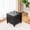 Black Leather, variant on 17" Square Storage Ottoman with Wheels, Upholstered Linen Movable Cube Footrest & Extra Seat with Flip Top for Living Room, Bedroom, Dark Grey