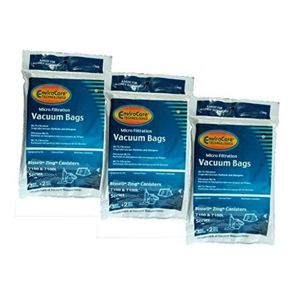 9 EnviroCare Vacuum Bags   3 Filters Maintenance Kit 3210 Compatible with/Replacement for Bissell Zing, Inlet filter 203-7052, 1 Final filter-203-7054