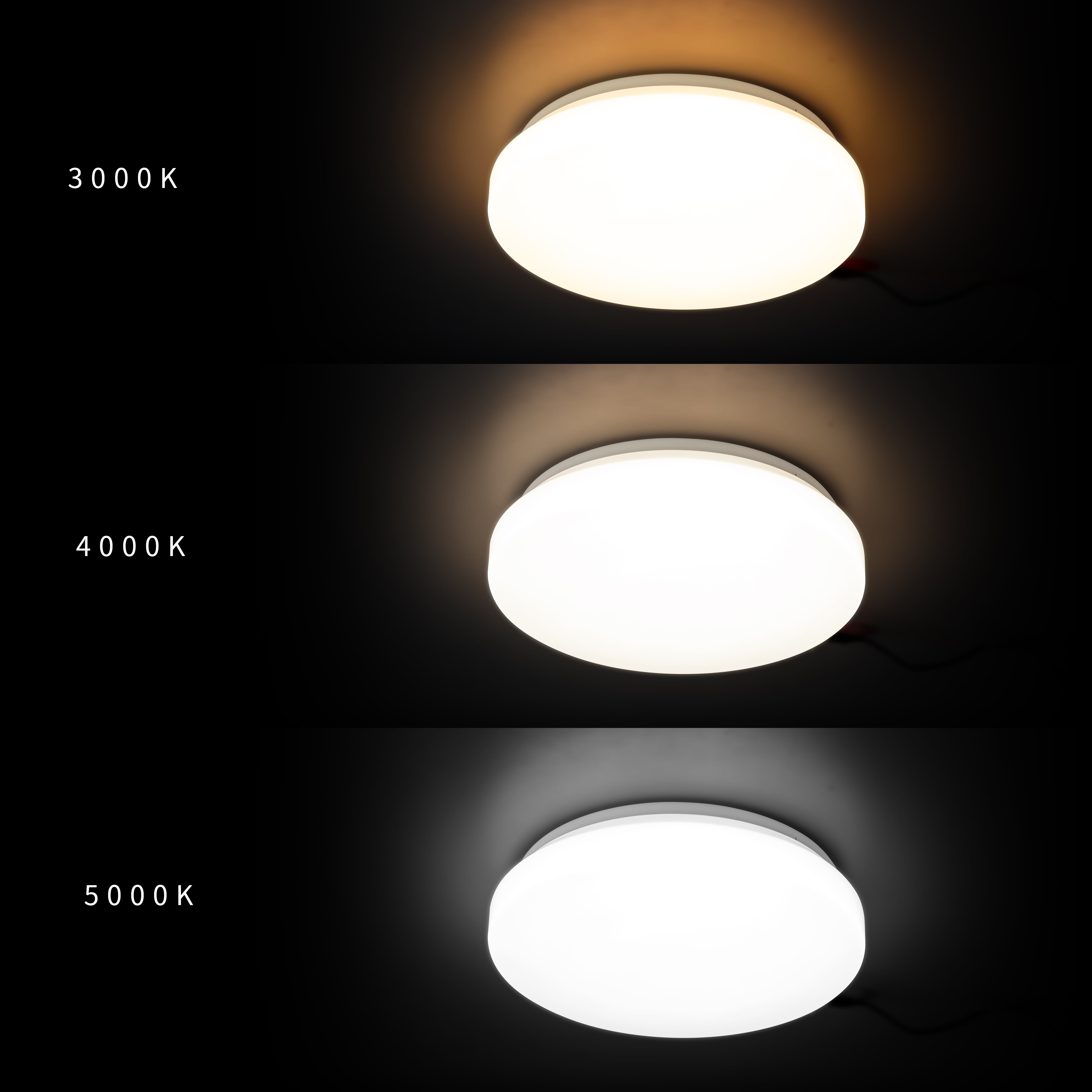 Mainstays 11in 1100lm White Slim Integrated LED Flush Mount Lights 3 Selectable CCT