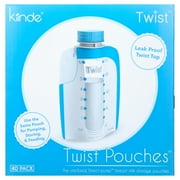 Kiinde Twist Pouch Direct-Pump Direct-Feed Twist Cap Breast Milk Storage Bags for Pumping, Freezing, Heating and Feeding, Pre-Sterilized, 6 Ounce, pack of 40