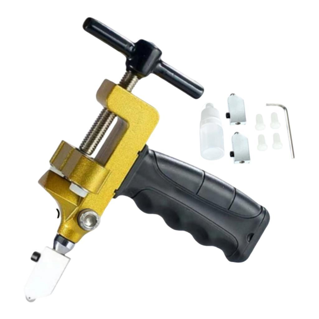 Milageto 2 in 1 Glass Cutting Tool, Glass Breaking Pliers and Glass Cutter, Glass Cutting 2 in 1 Square Handle