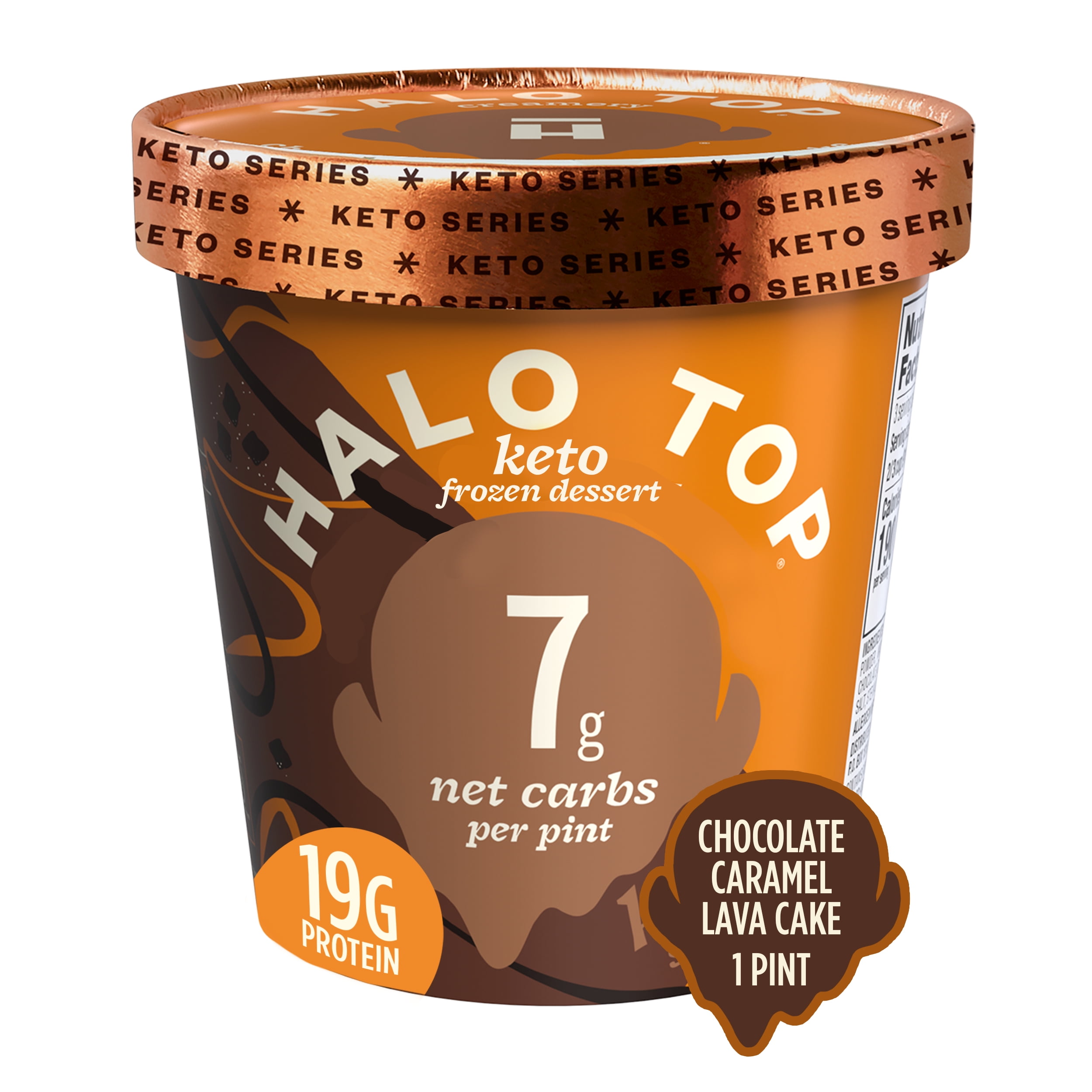 Halo Top Keto Chocolate Caramel Lava Cake Frozen Dessert, 16 fl oz Pint
