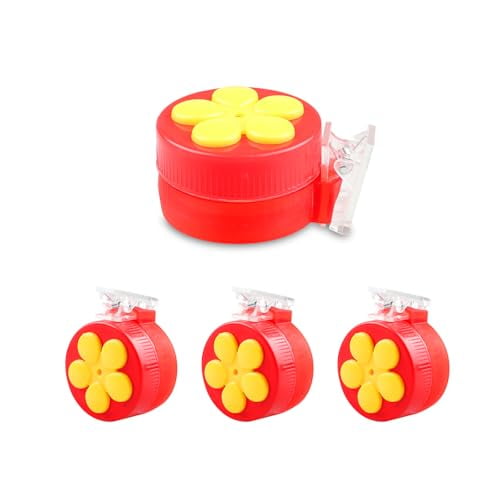 4 Pack Handheld Hummingbird Feeders,Mini Plastic Window Hummingbird Feeders with Clips for Balcony Railing,Flowerpot,Tree Branch