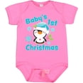 thumbnail image 3 of Inktastic Baby's 1st Christmas with Cute Penguin and Snowflakes Boys or Girls Baby Bodysuit, 3 of 5