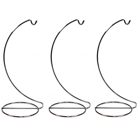 Ornament Hangers Stands Creative Hobbies 8 Inch Tall Ornament Display Stand Hanger Holder, Pack of 3, Bright Silver Chrome Plated ()