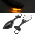thumbnail image 6 of 1 Pair Universal Rear View Mirrors for Motorcycle LED Turn Signal Mirrors for Handlebar Mount Black, 6 of 8
