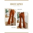 thumbnail image 3 of HOTAPEI Flare Jeans for Women Elastic Waist Ripped Jeans Raw Hem Bell Bottom Denim Pants, 3 of 5