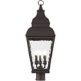 thumbnail image 6 of 10 inch 3 Light Bronze Outdoor Post Lantern Pendant Lighting Fixture with Clear Water Glass Shade backed with Hand Crafted Solid Brass material for patio, front porch, entryway and more, 6 of 8